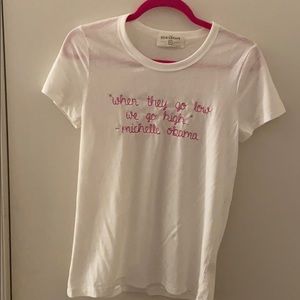 Bow & Drape Sample Sale Michelle Obama quote shirt